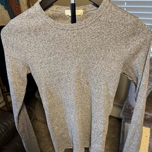 Rag & Bone Heather Gray Ribbed Long Sleeve Top